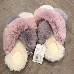 Target Pink and Gray Fluffy Slippers